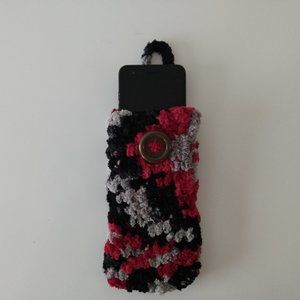 Serenity and Luxe Black, Gray & Red Crochet Phone Case - BRANDNEW SOFT & DURABLE
